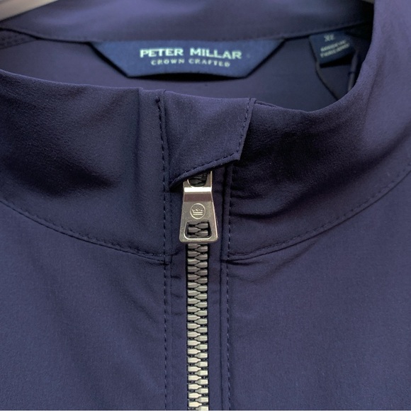 PETER MILLAR Contour Jacket — Full Zip Tailored Fit Windbreaker — XL Navy Blue - Picture 8 of 9